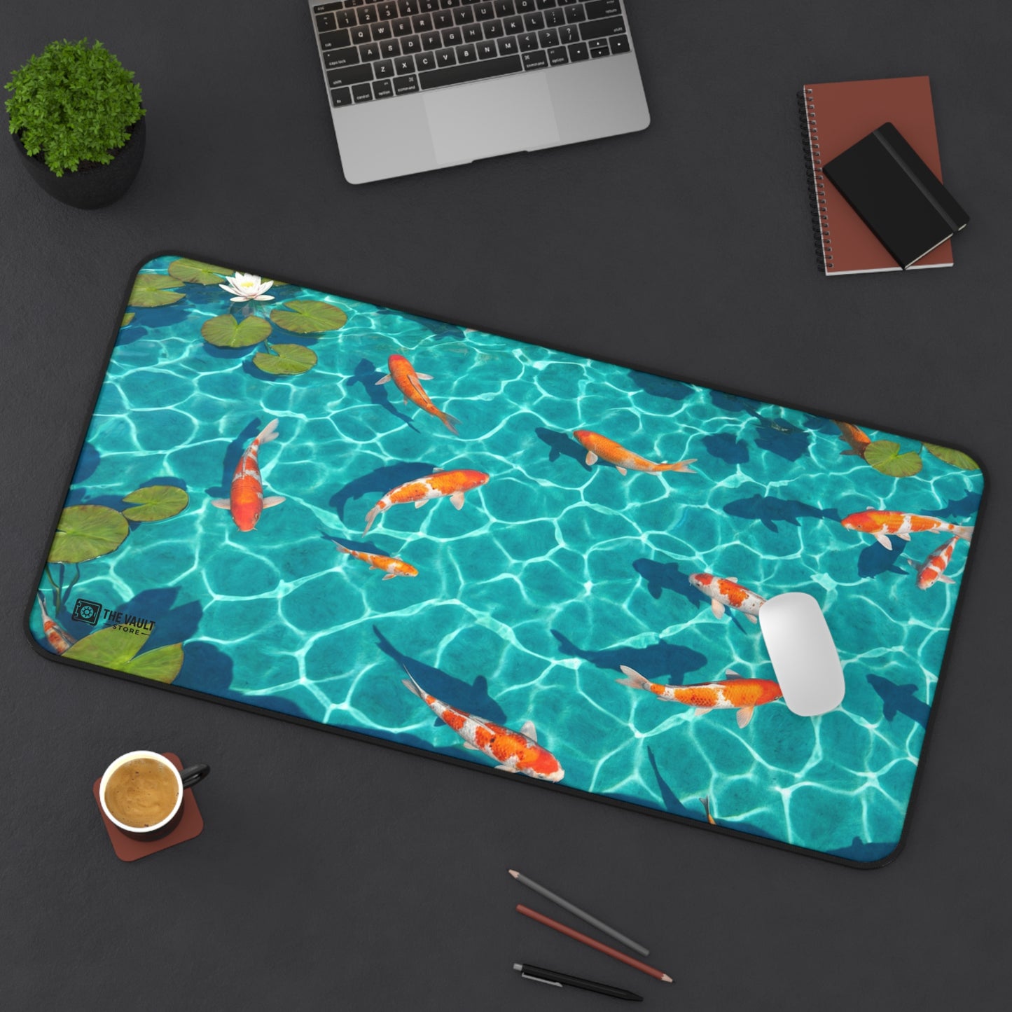 Koi Fish Pond Desk Mat