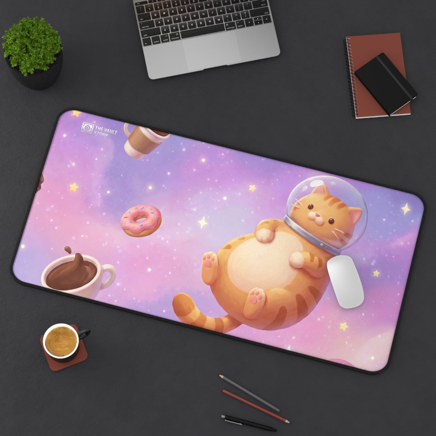 Cosmic Cat Cafe Desk Mat
