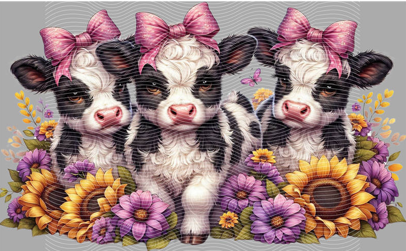 Three Baby Cows DTF Transfer