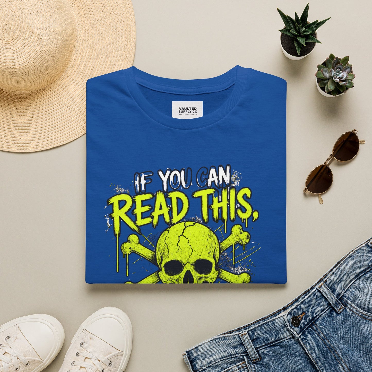 Skull 'If You Can Read This You're Too Close' T-Shirt