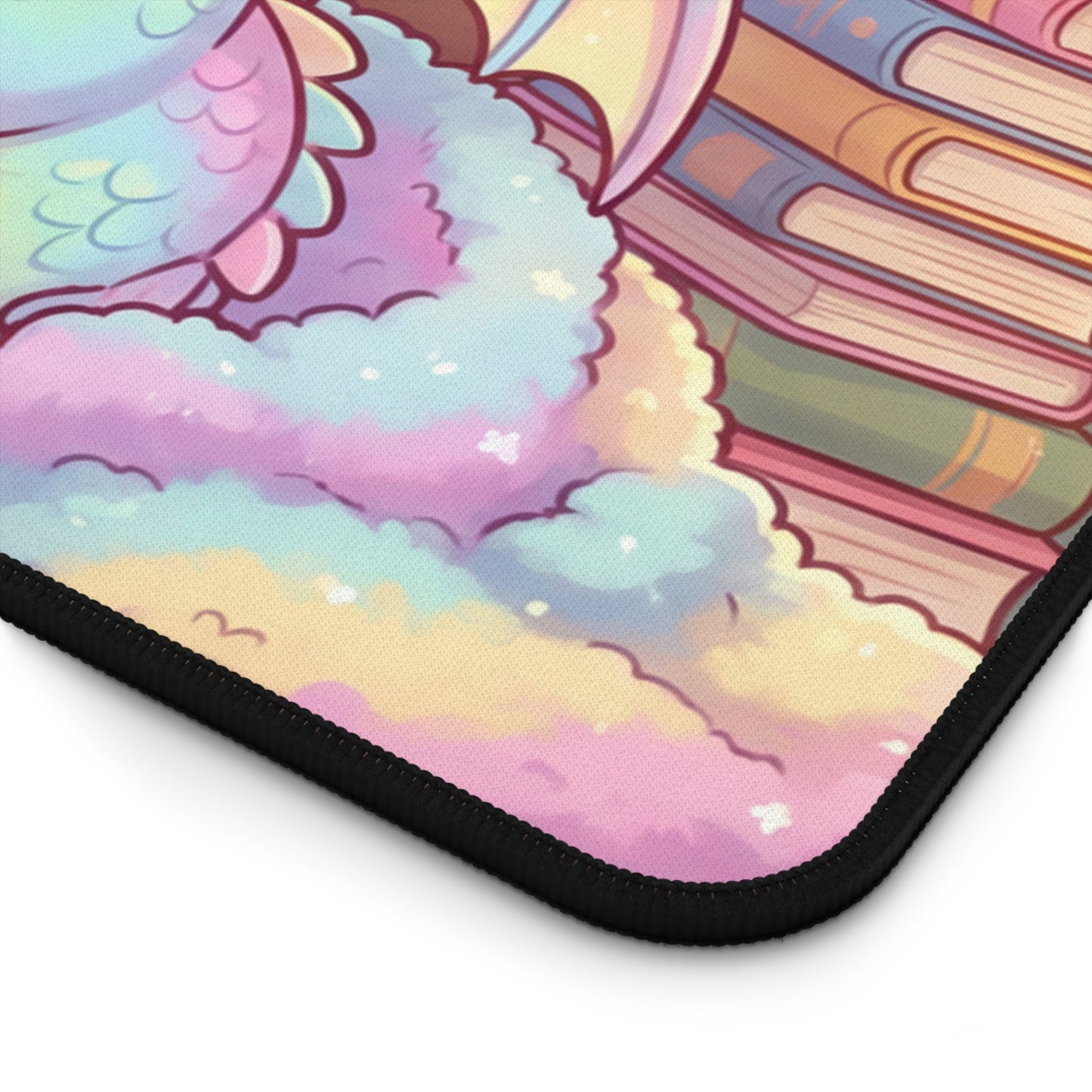 Cozy Bookwarm Dragon Desk Mat