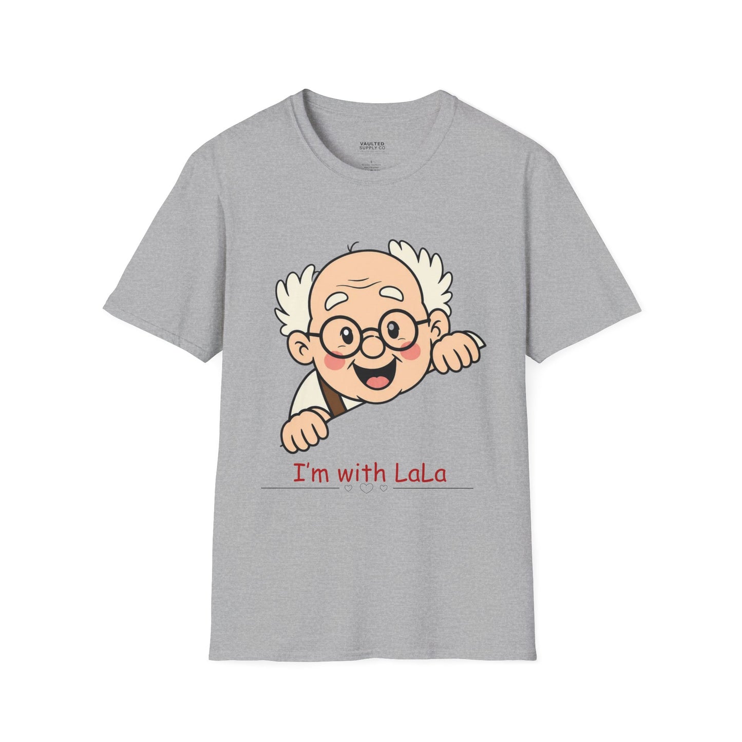 Grandpa Peeking T-Shirt — "I'm with LaLa" Cute Retro Grandpa Graphic Tee