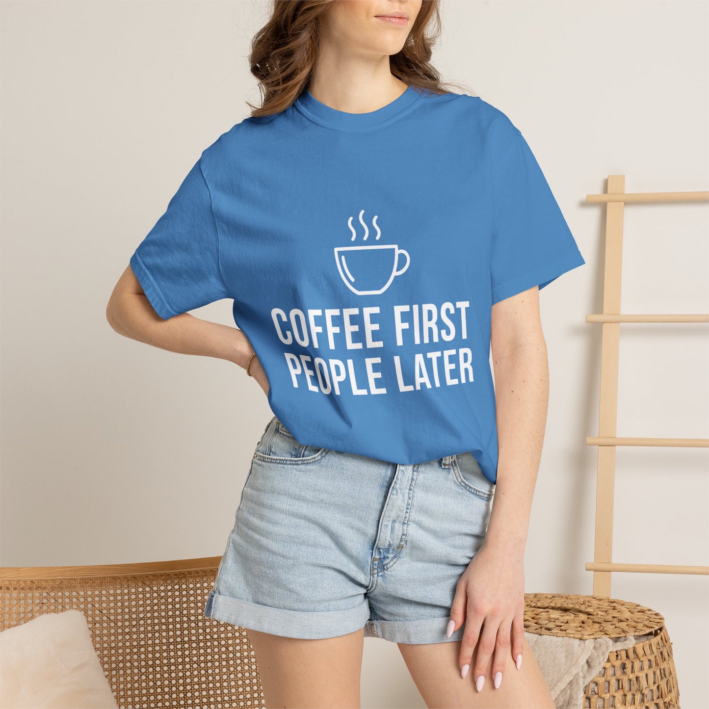 Coffee First People Later T-Shirt — Soft Vintage Tee