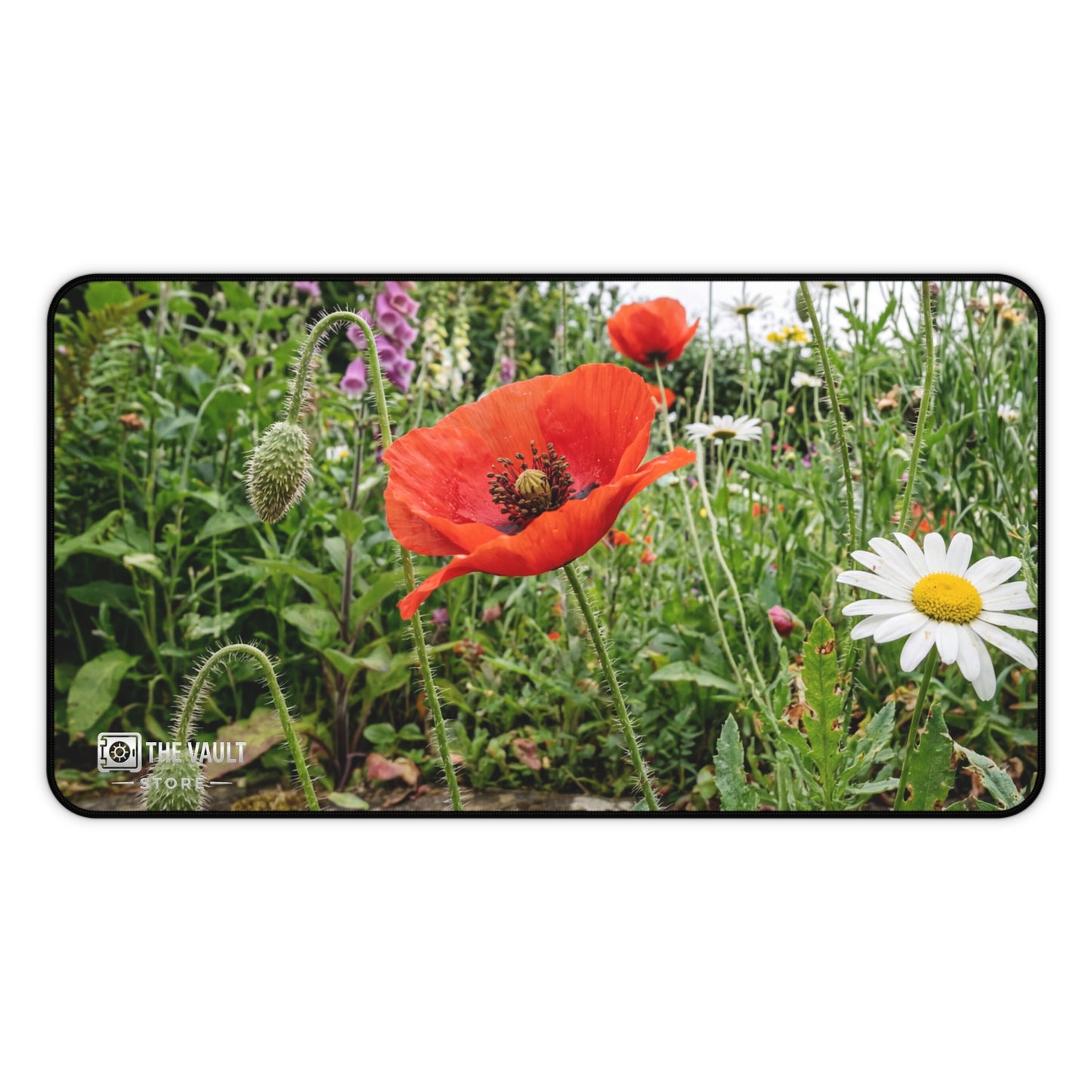 Poppy and Daisy Wildflower Meadow Desk Mat