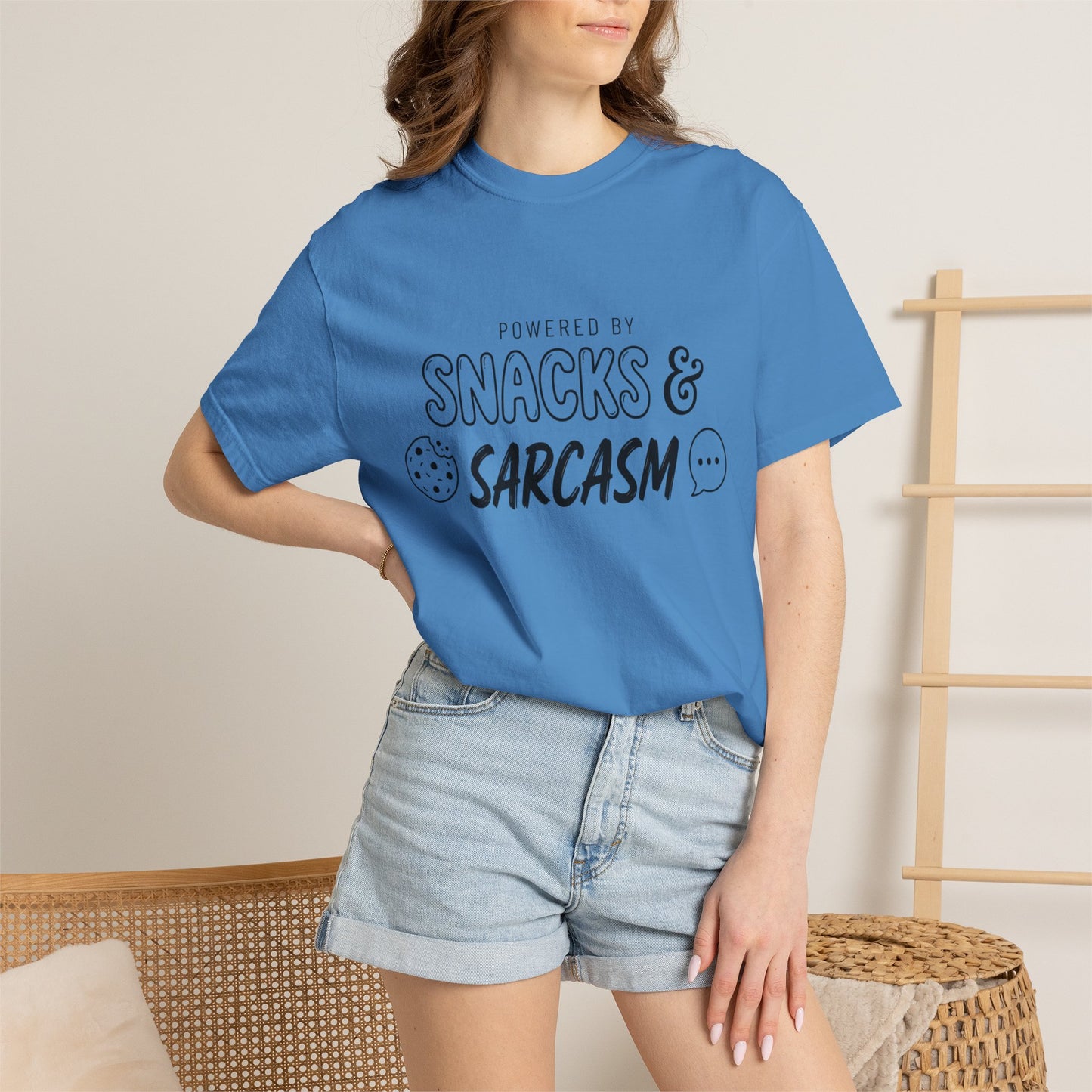 Funny "Snacks and Sarcasm" T-Shirt