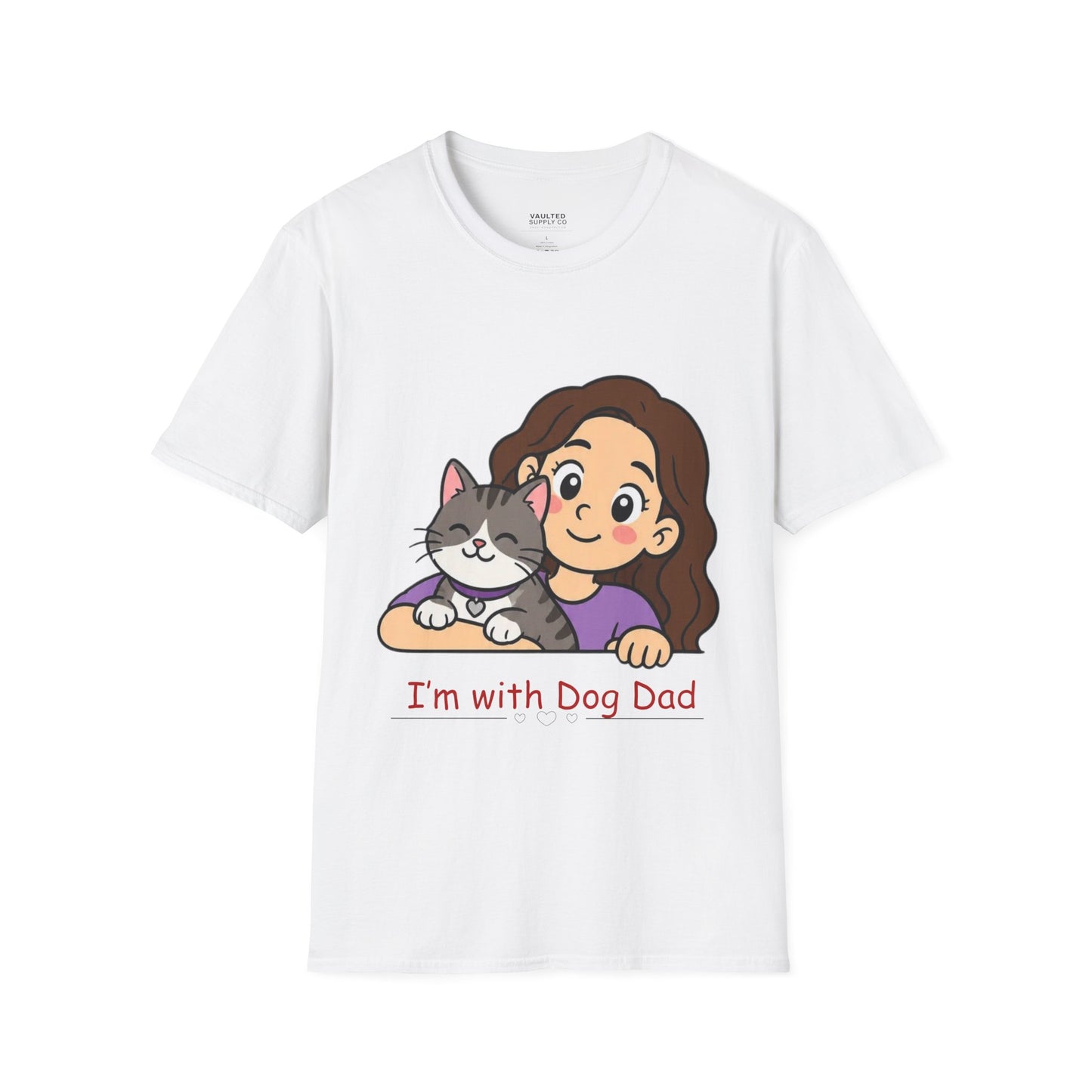 I'm with Dog Mom T-Shirt — Cute Woman & Cat Cartoon Tee