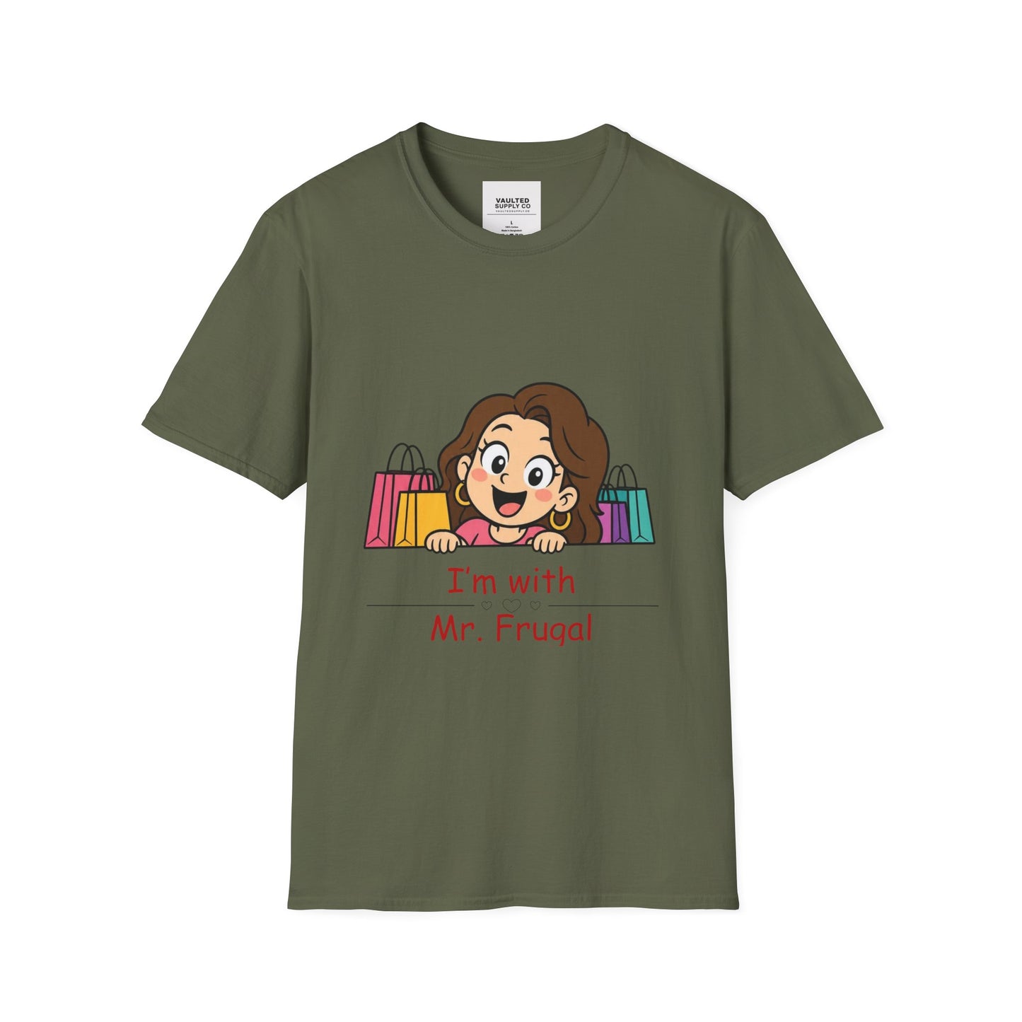 I'm With Mr. Frugal T-Shirt — Cute Shopper Graphic Tee for Bargain Lovers