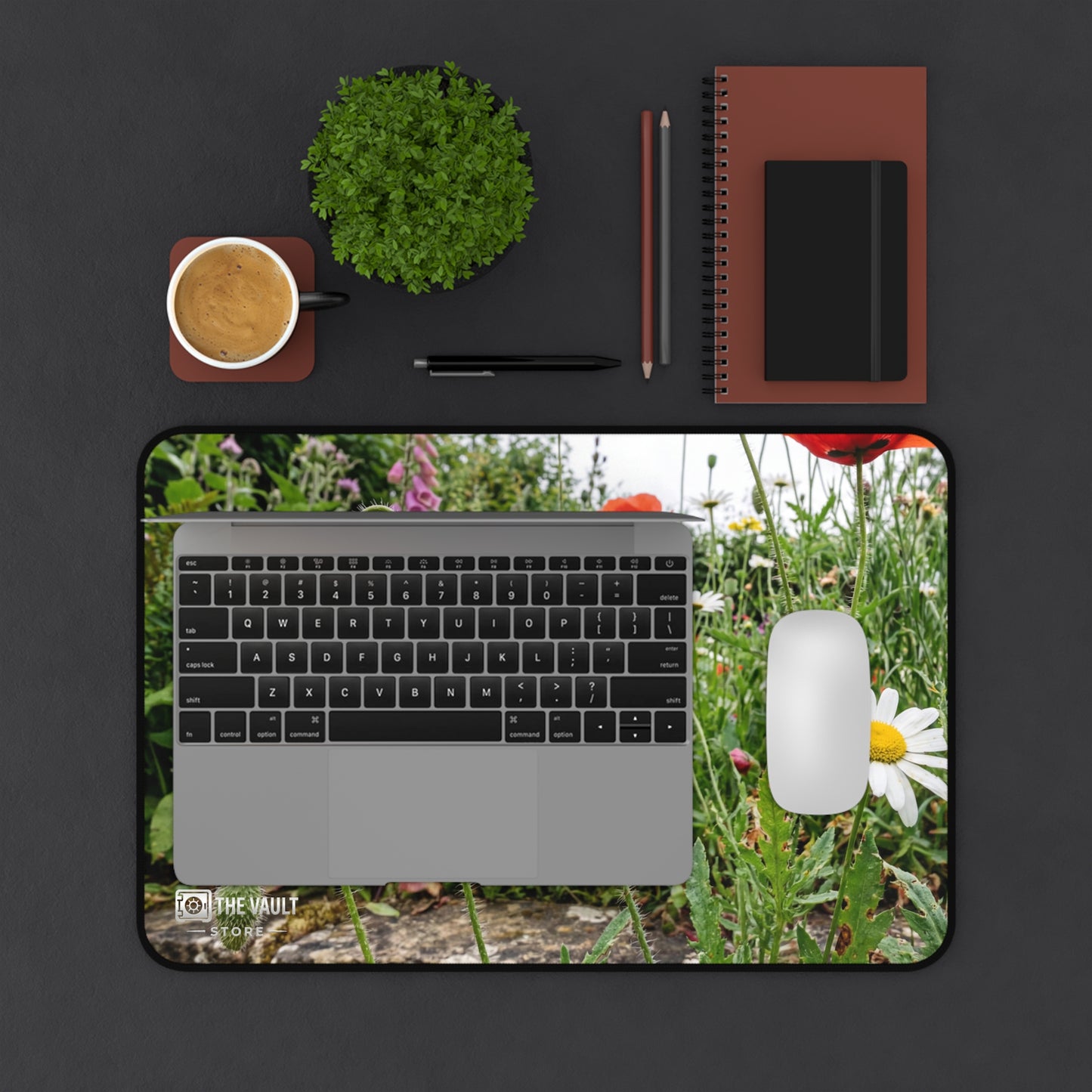 Poppy and Daisy Wildflower Meadow Desk Mat