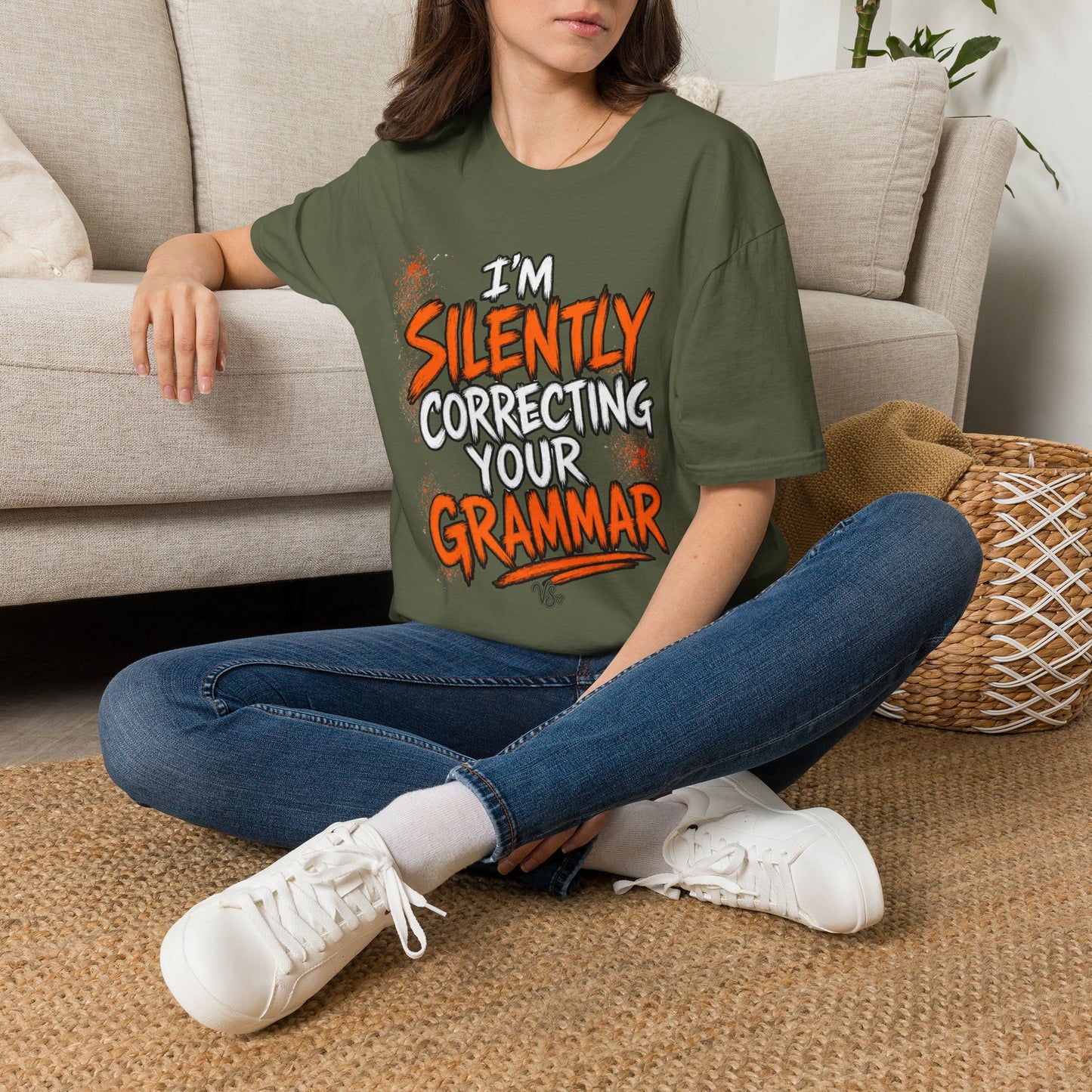 Grammar Humor T-Shirt — "I'm Silently Correcting Your Grammar"