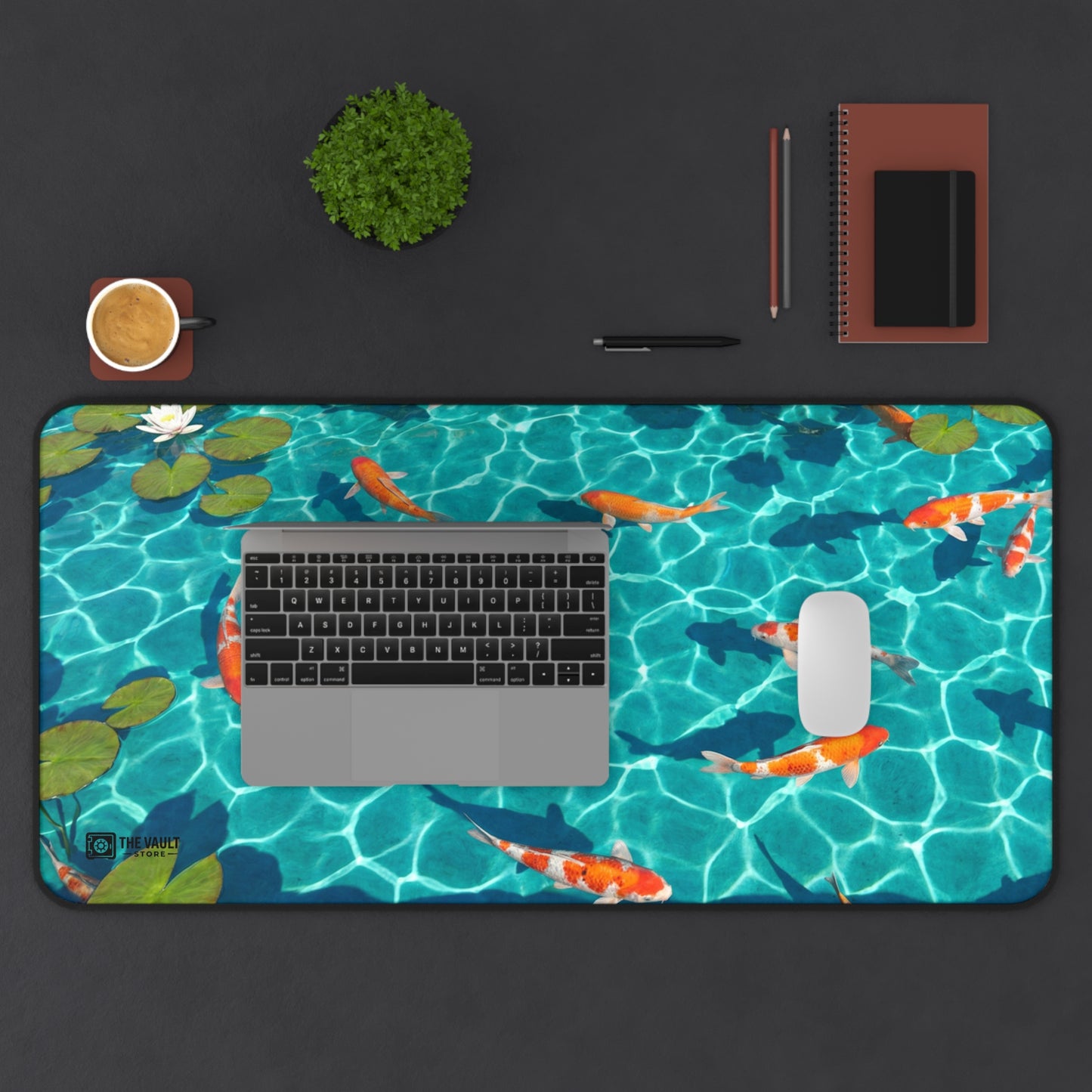 Koi Fish Pond Desk Mat