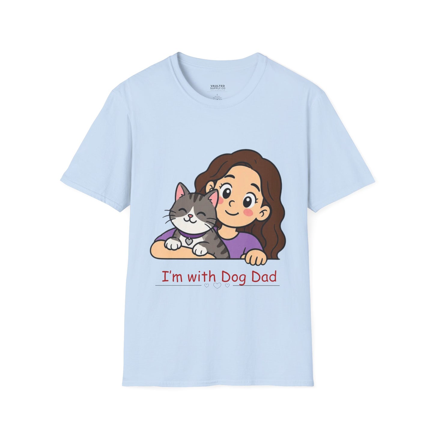 I'm with Dog Mom T-Shirt — Cute Woman & Cat Cartoon Tee