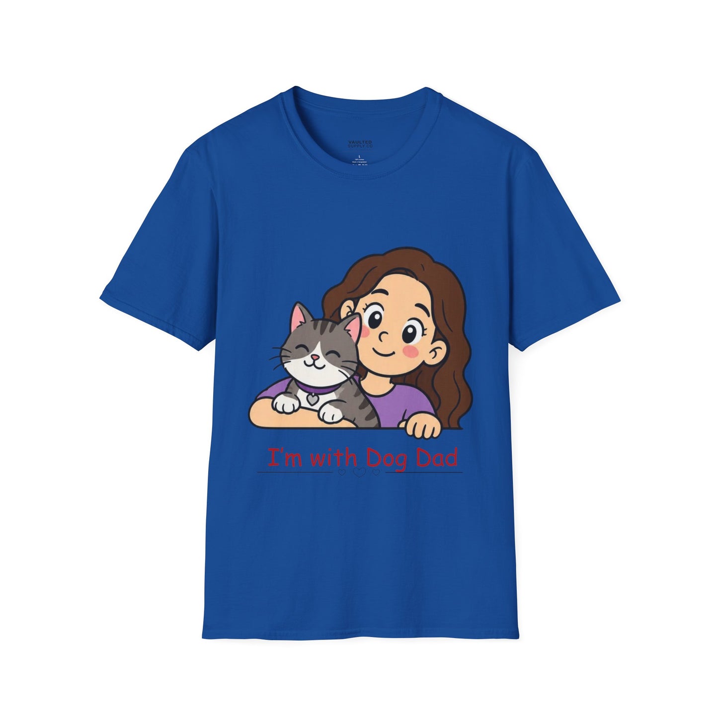I'm with Dog Mom T-Shirt — Cute Woman & Cat Cartoon Tee