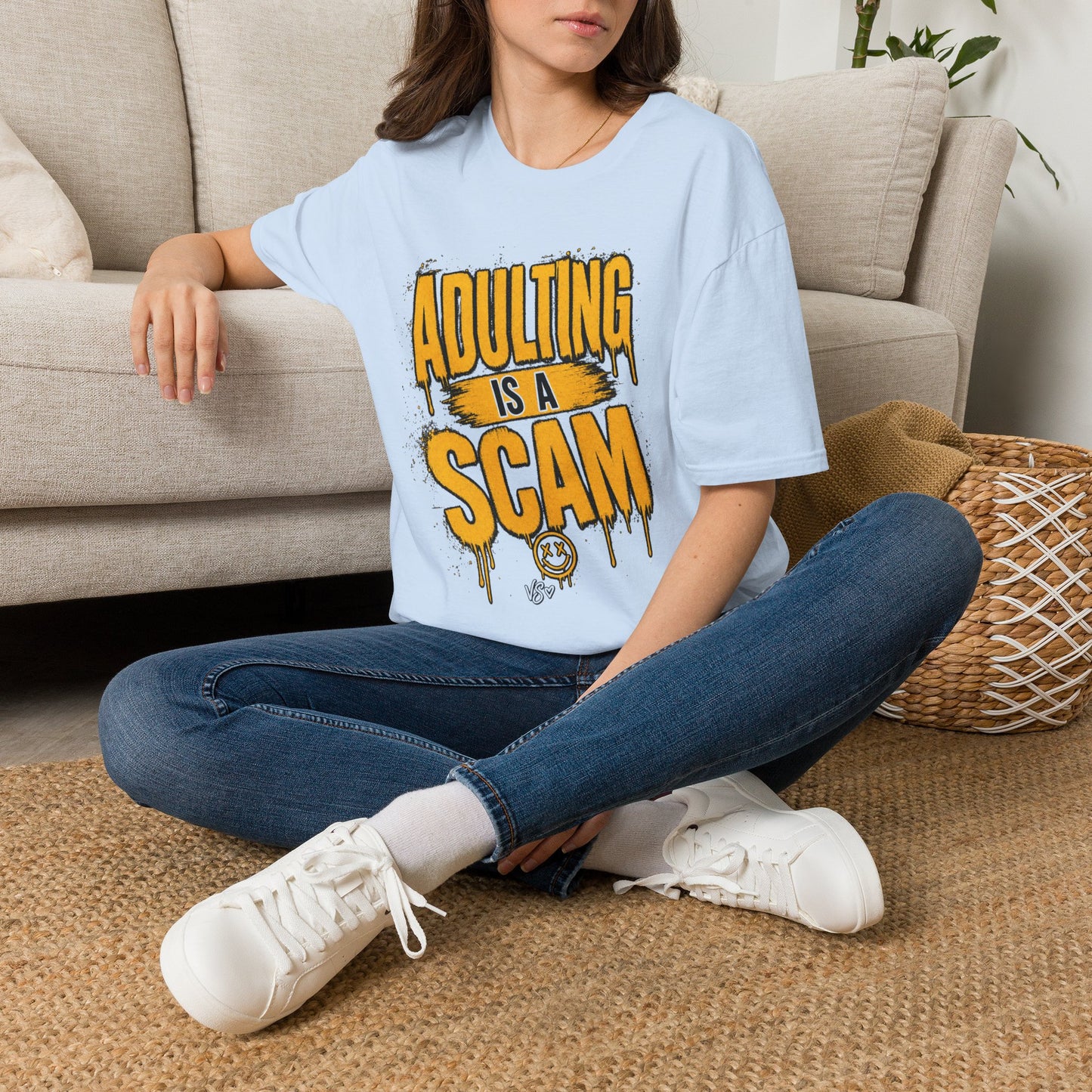 Adulting Is a Scam T-Shirt — Funny Adult Humor Graphic Tee