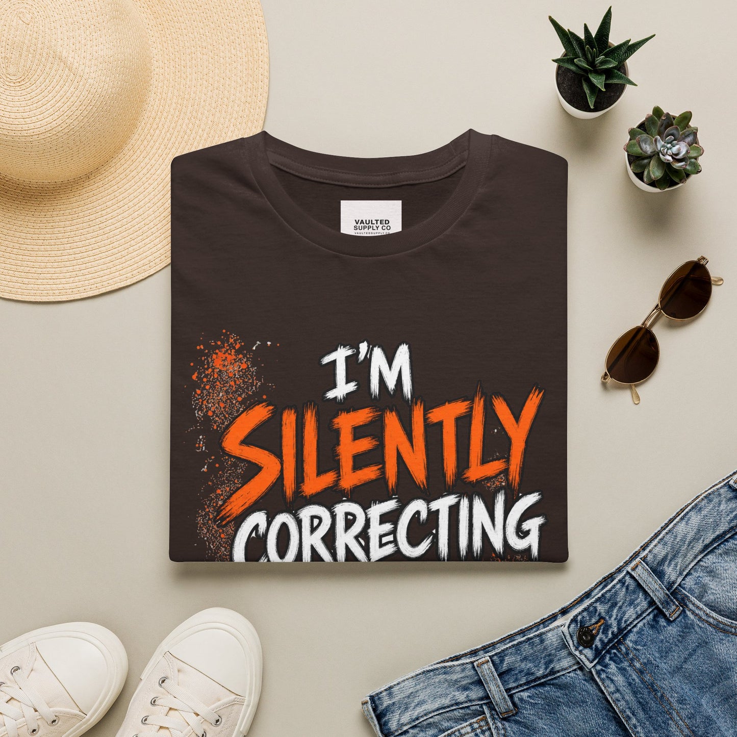 Grammar Humor T-Shirt — "I'm Silently Correcting Your Grammar"