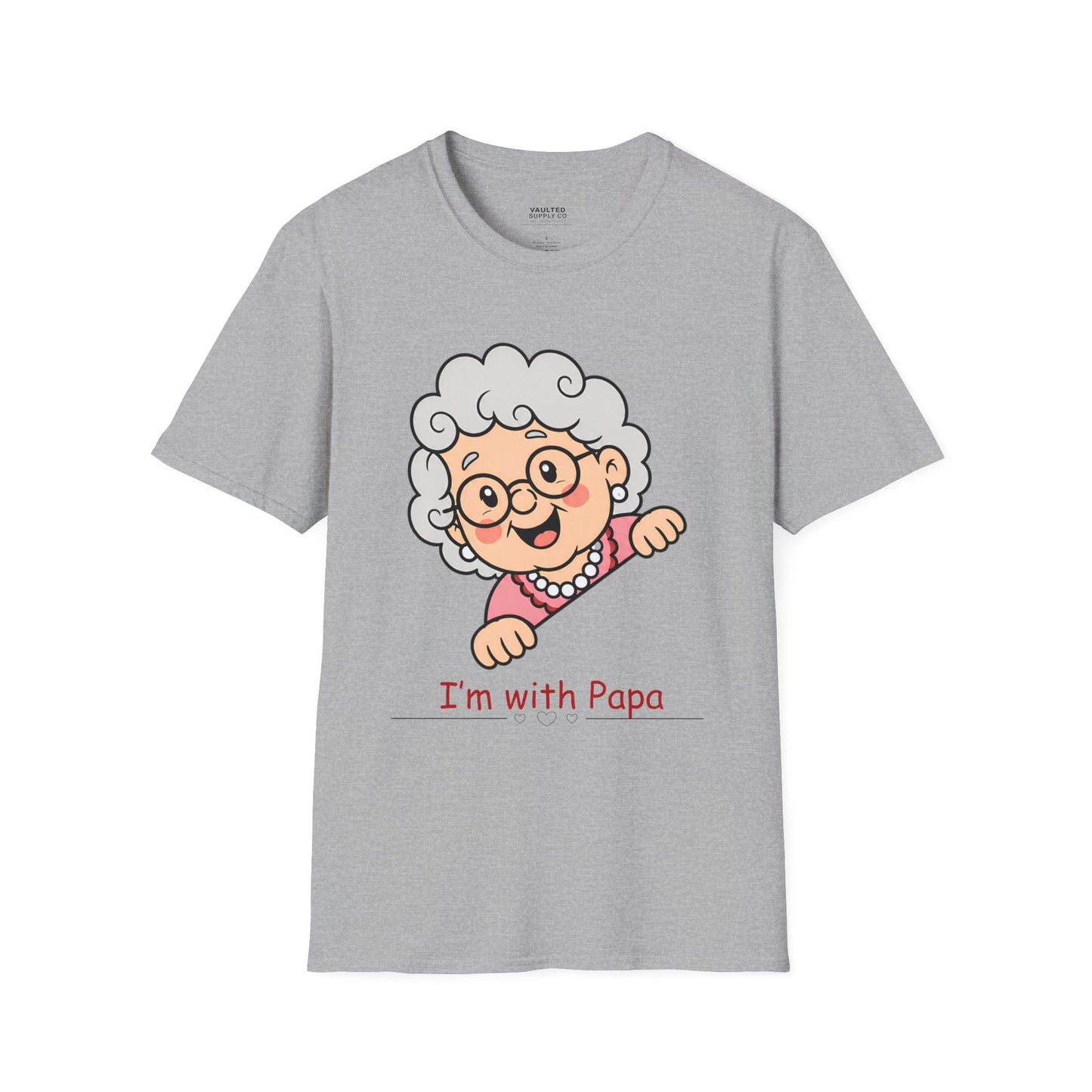 Grandma Cartoon T-Shirt — "I'm with Papa" Cute Family Tee
