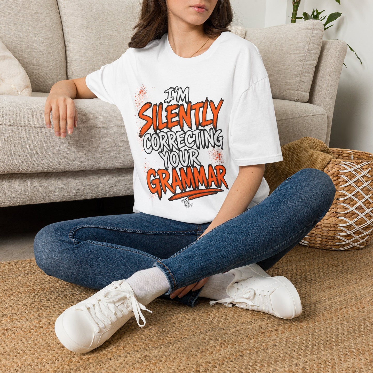 Grammar Humor T-Shirt — "I'm Silently Correcting Your Grammar"