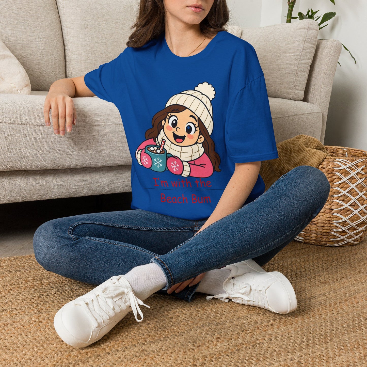 Cute Winter Girl T-Shirt — "I'm with the Beach Bum" Graphic Tee