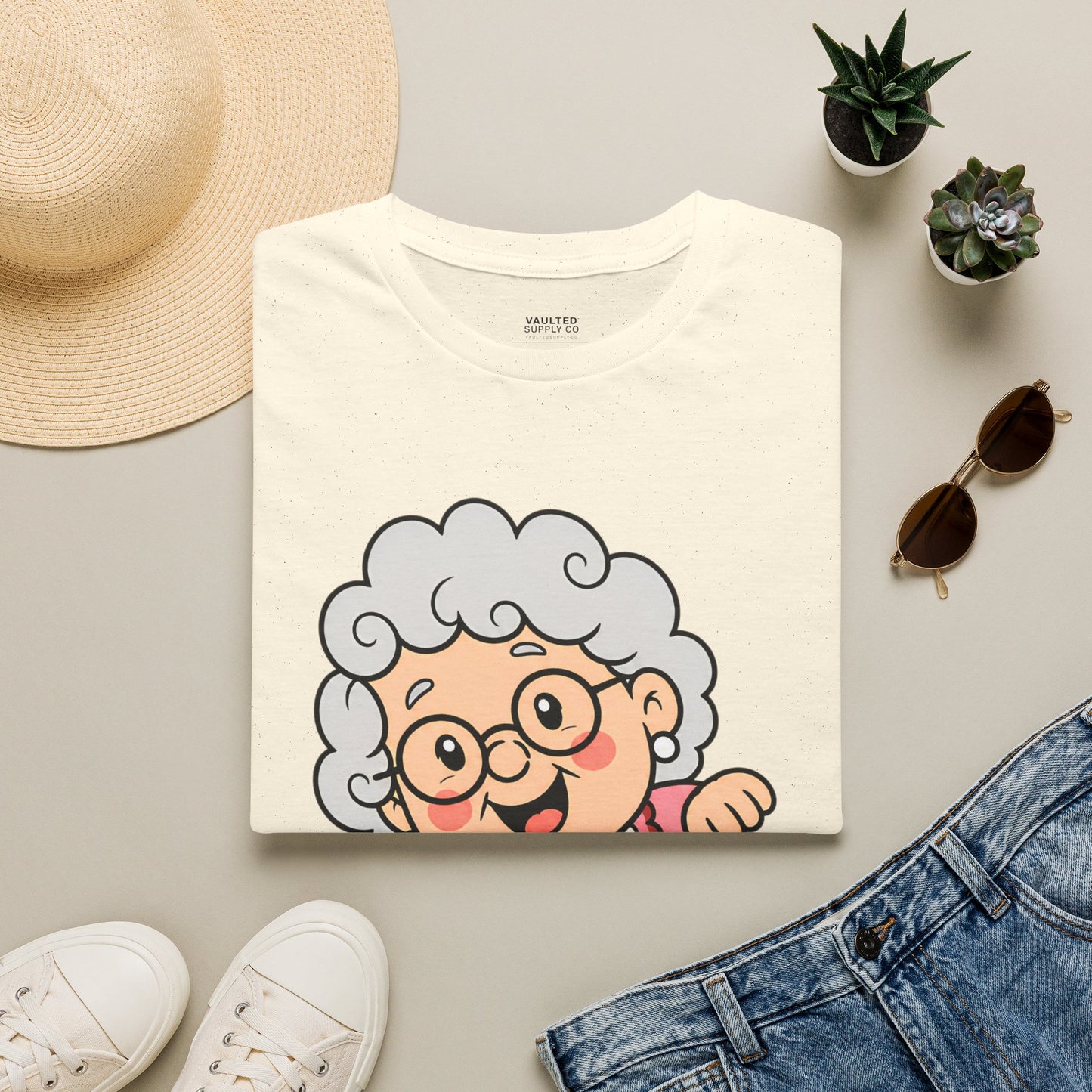 Grandma Cartoon T-Shirt — "I'm with Papa" Cute Family Tee