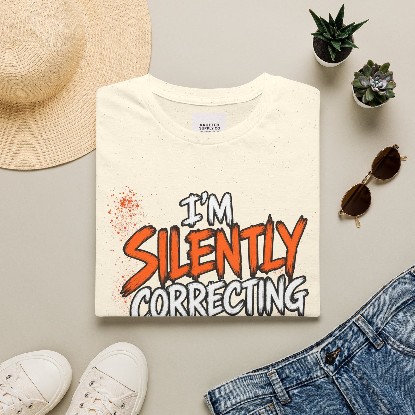Grammar Humor T-Shirt — "I'm Silently Correcting Your Grammar"