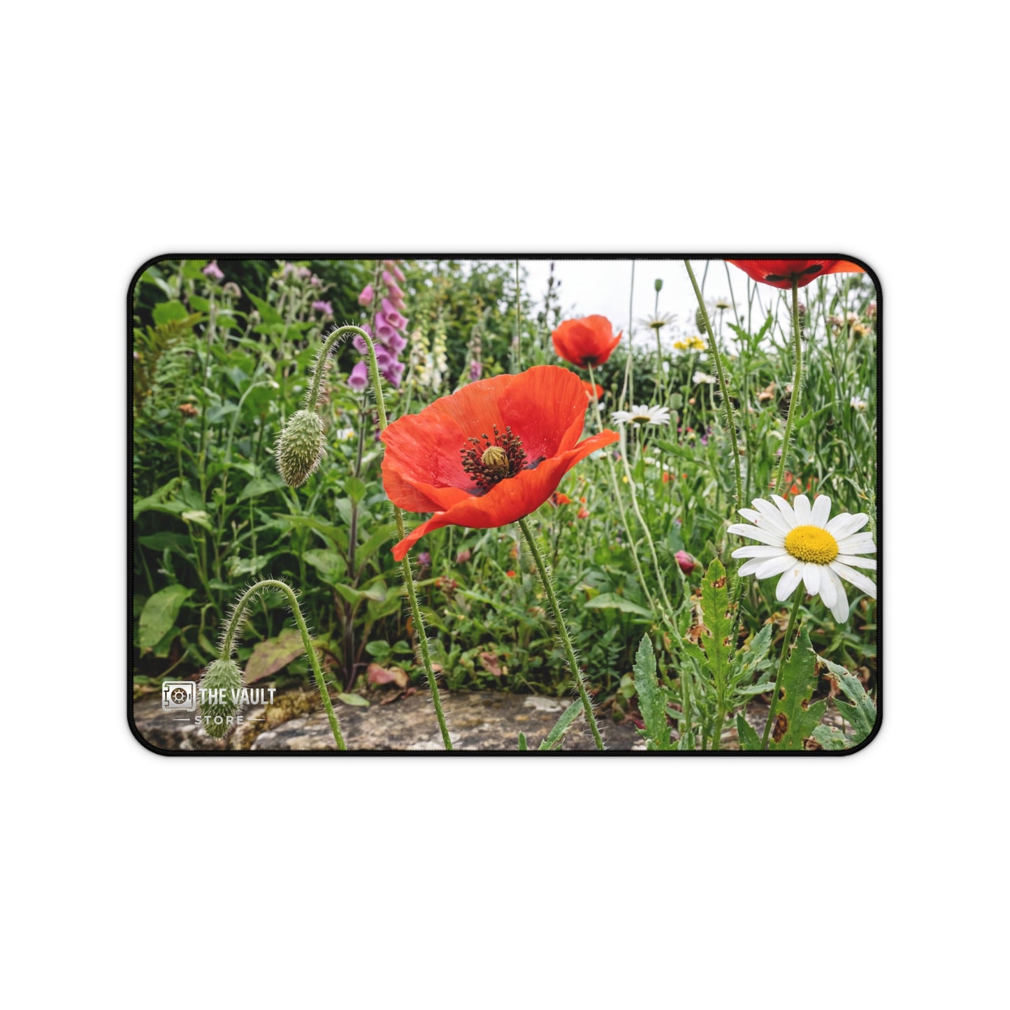 Poppy and Daisy Wildflower Meadow Desk Mat