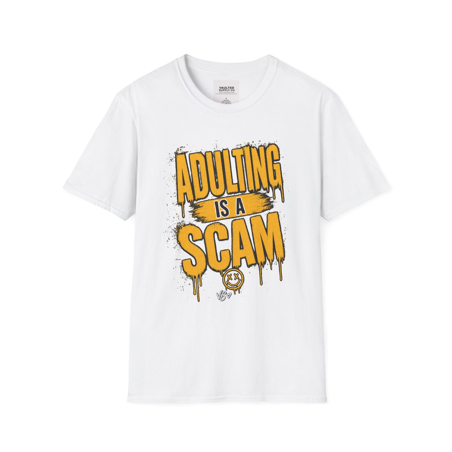 Adulting Is a Scam T-Shirt — Funny Adult Humor Graphic Tee