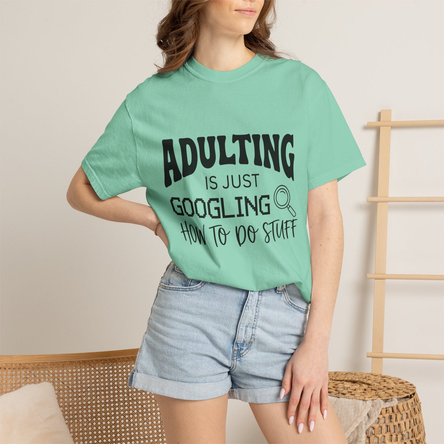 Funny "Adulting is Just Googling How to Do Stuff" T-Shirt