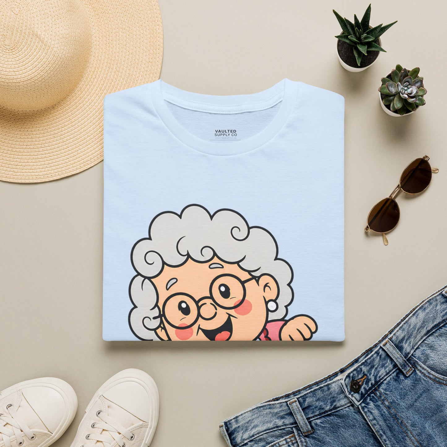 Grandma Cartoon T-Shirt — "I'm with Papa" Cute Family Tee