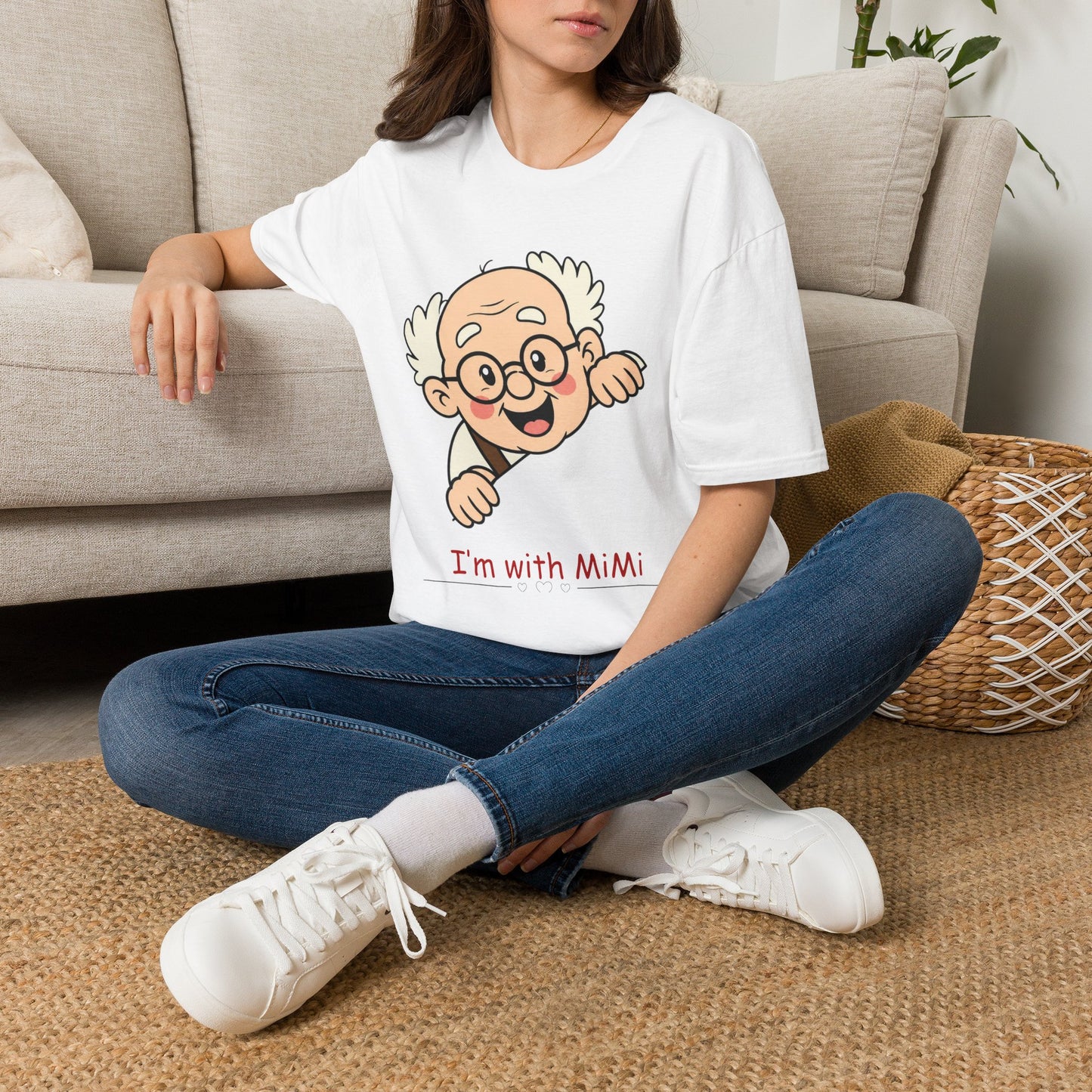 Grandpa Face T-Shirt — "I'm with MiMi" Cute Family Grandpa Tee