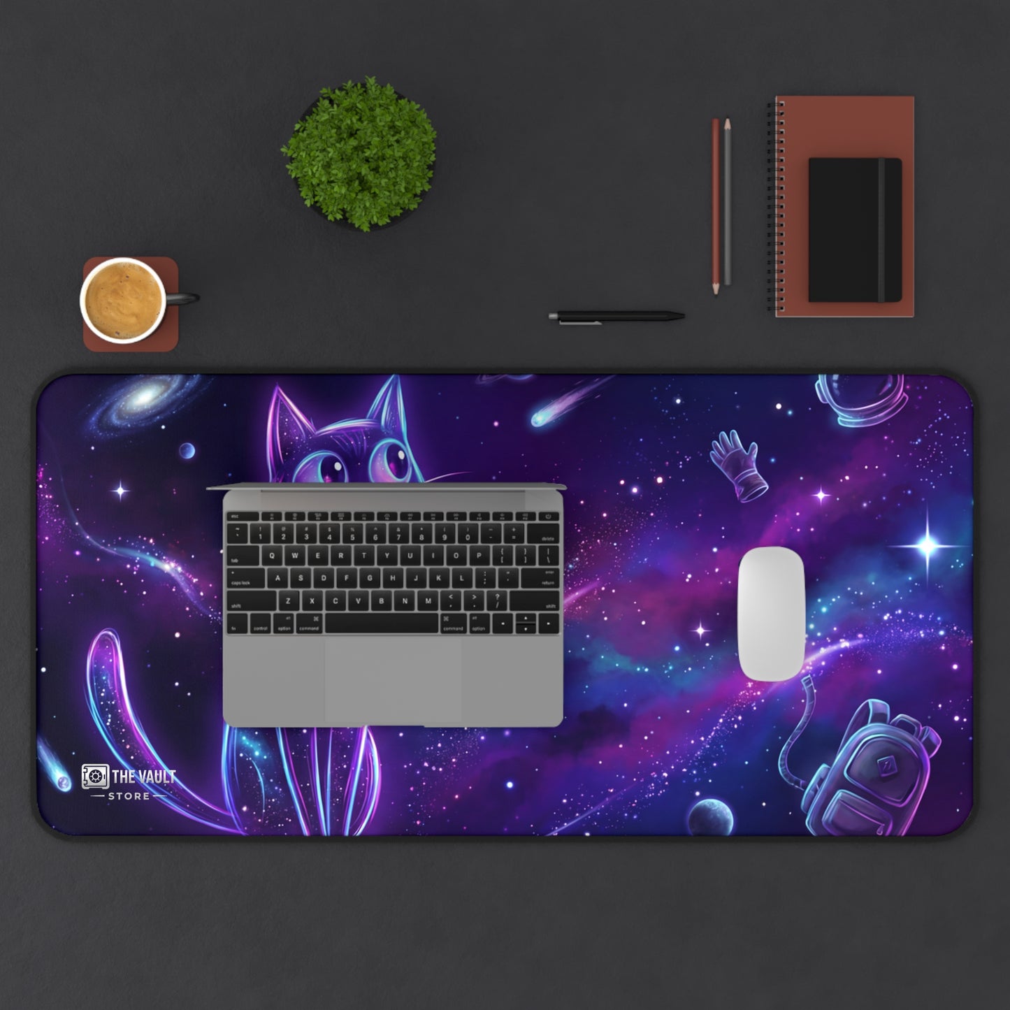 Midnight Cat Dreams Desk Mat