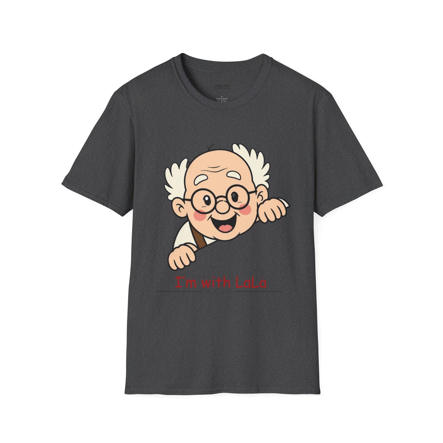 Grandpa Peeking T-Shirt — "I'm with LaLa" Cute Retro Grandpa Graphic Tee