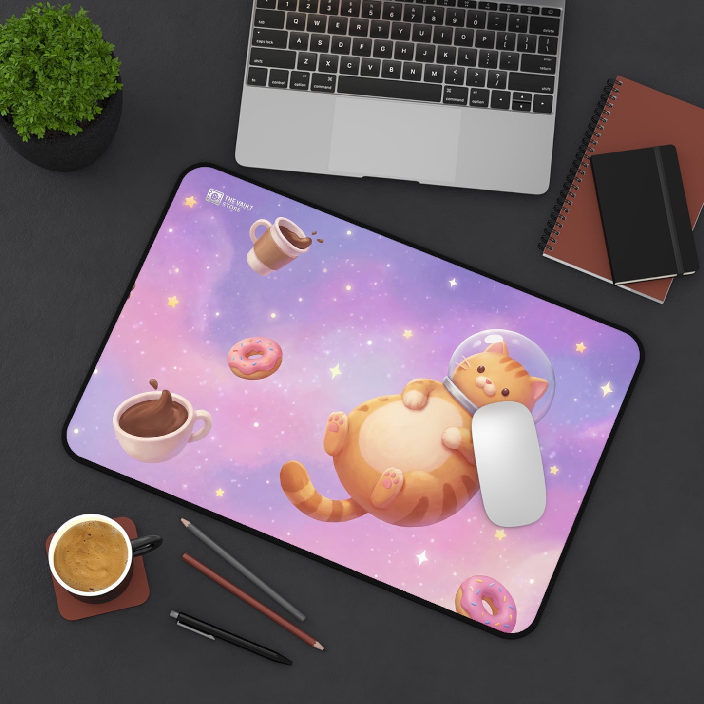 Cosmic Cat Cafe Desk Mat
