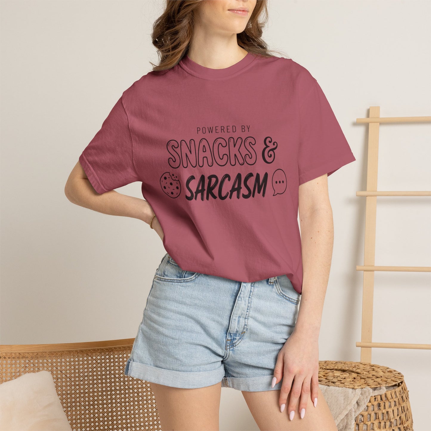 Funny "Snacks and Sarcasm" T-Shirt