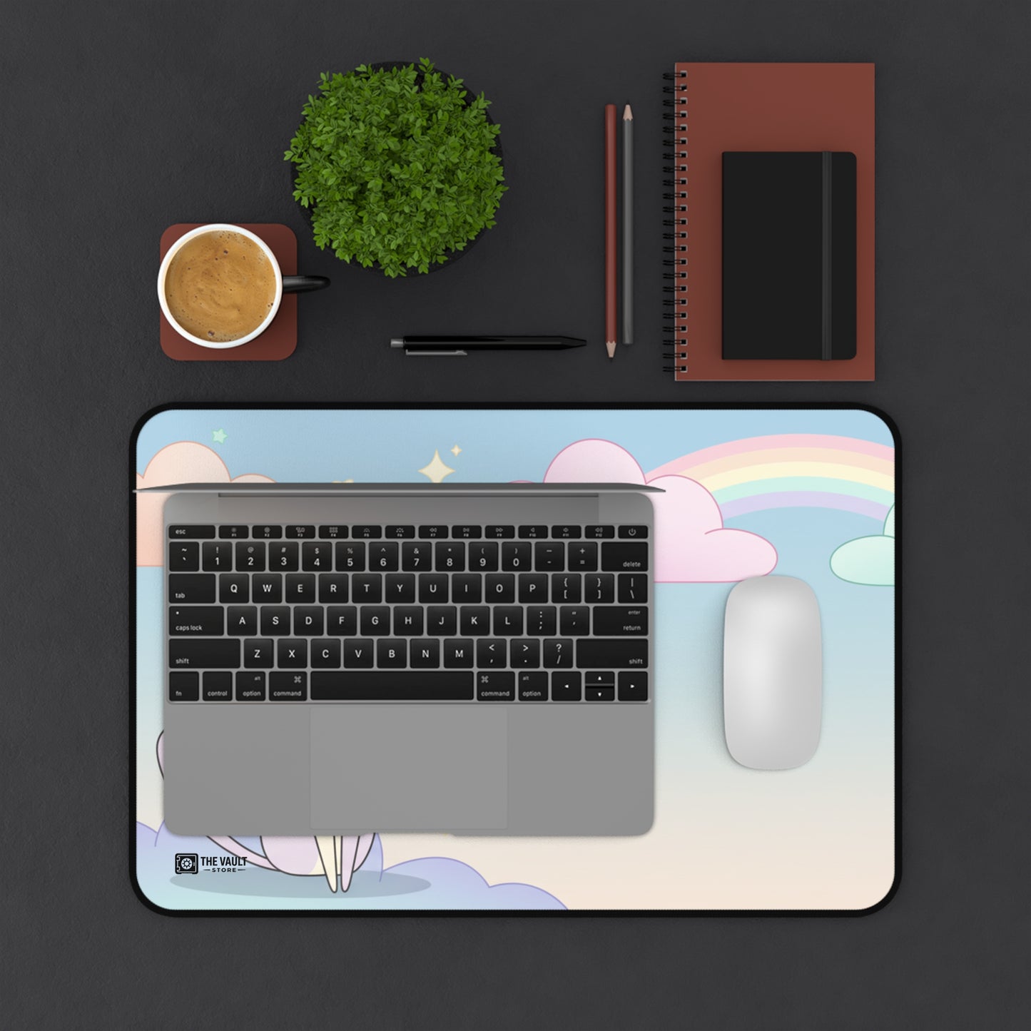 Kawaii Pastel Cat Desk Mat