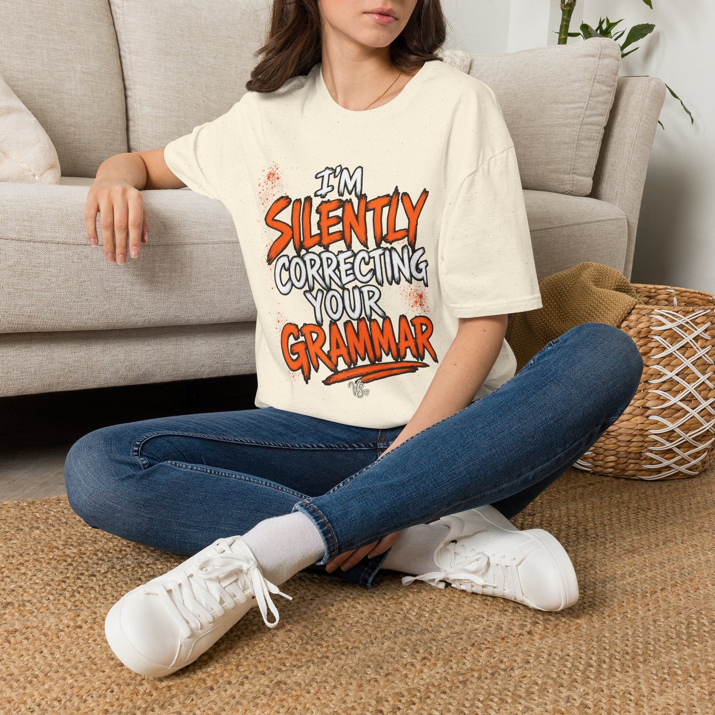 Grammar Humor T-Shirt — "I'm Silently Correcting Your Grammar"