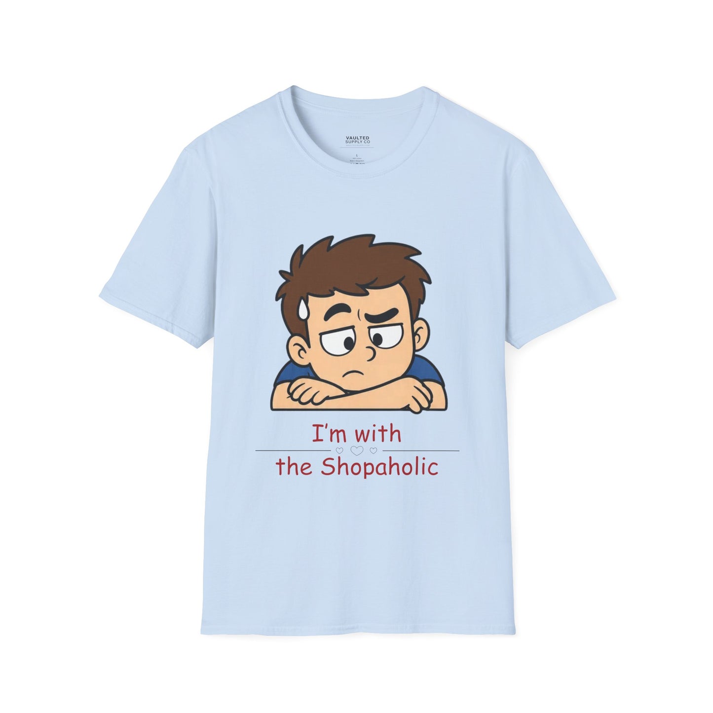 Funny "I'm With the Shopaholic" T-Shirt — Cute Peekaboo Cartoon Tee