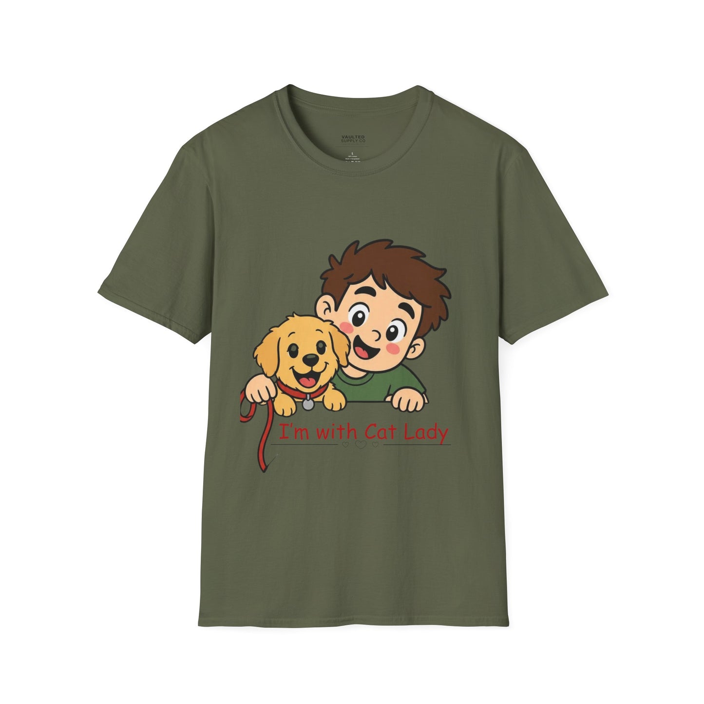 I'm With Cat Lady T-Shirt — Cute Cartoon Pet Lover Tee
