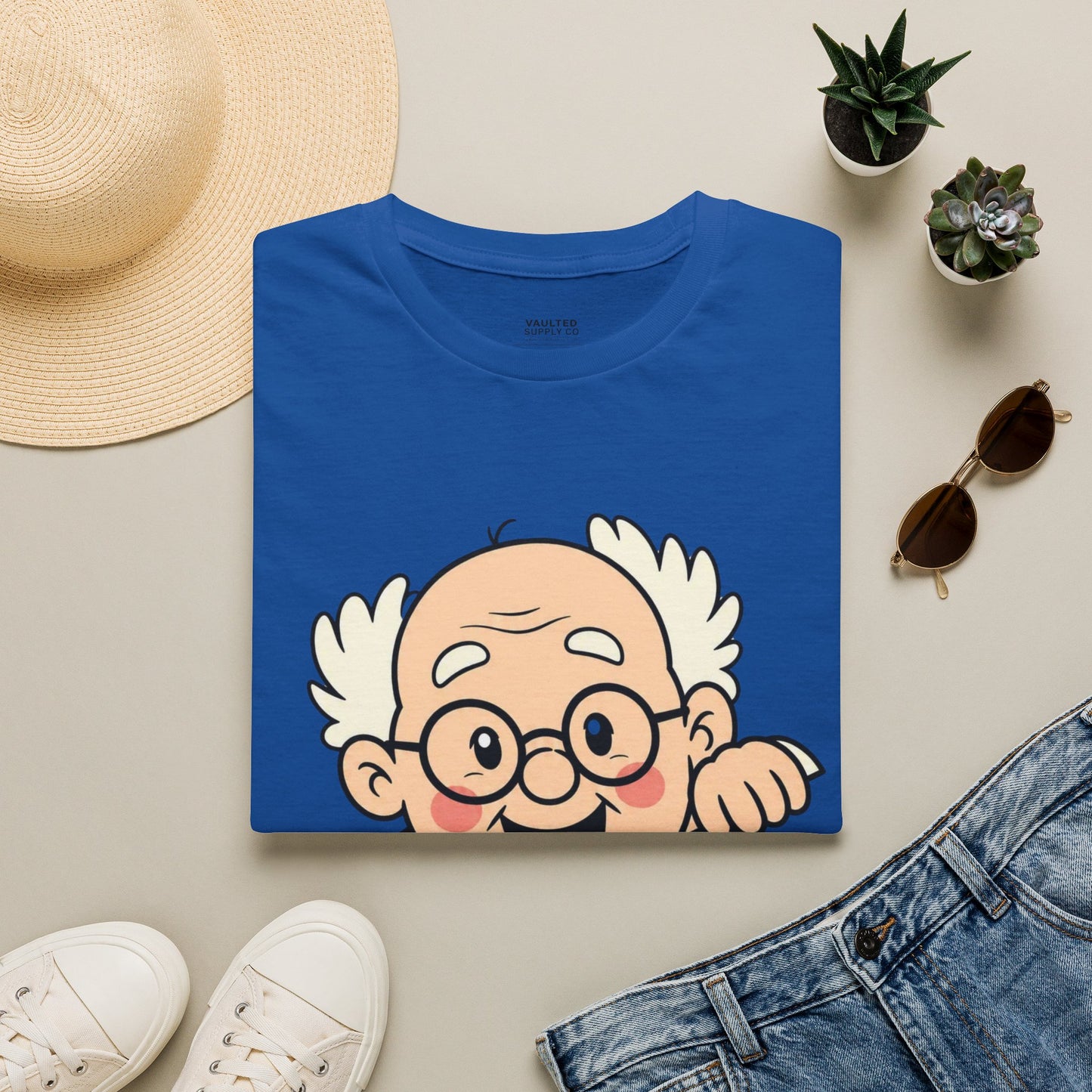 Grandpa Peeking T-Shirt — "I'm with LaLa" Cute Retro Grandpa Graphic Tee