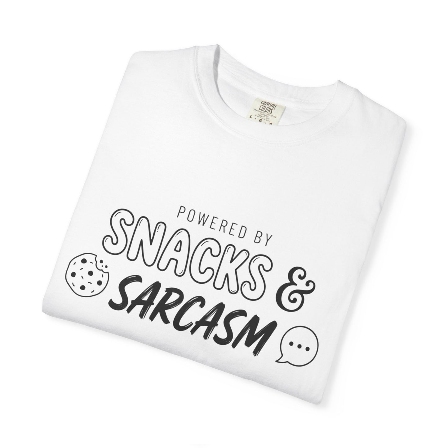 Funny "Snacks and Sarcasm" T-Shirt