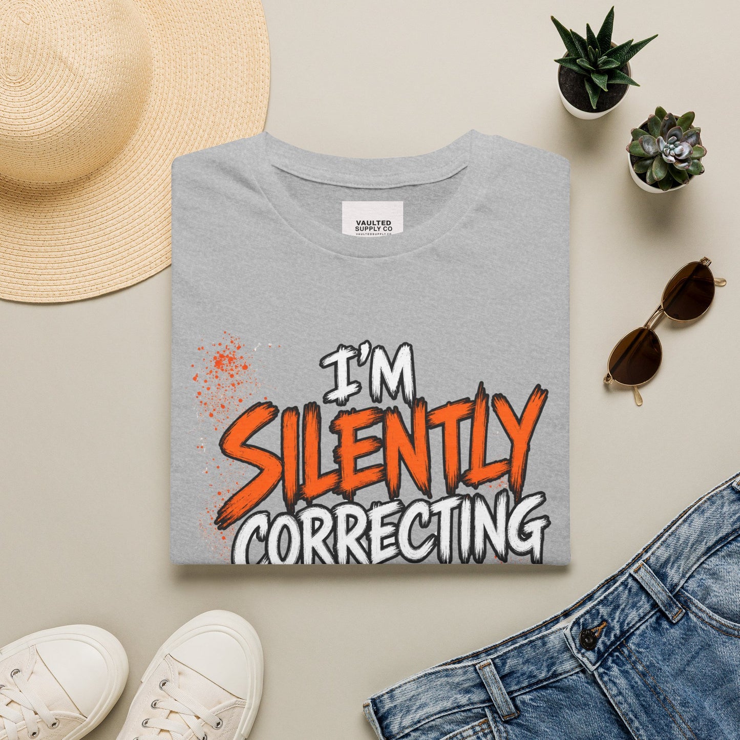 Grammar Humor T-Shirt — "I'm Silently Correcting Your Grammar"