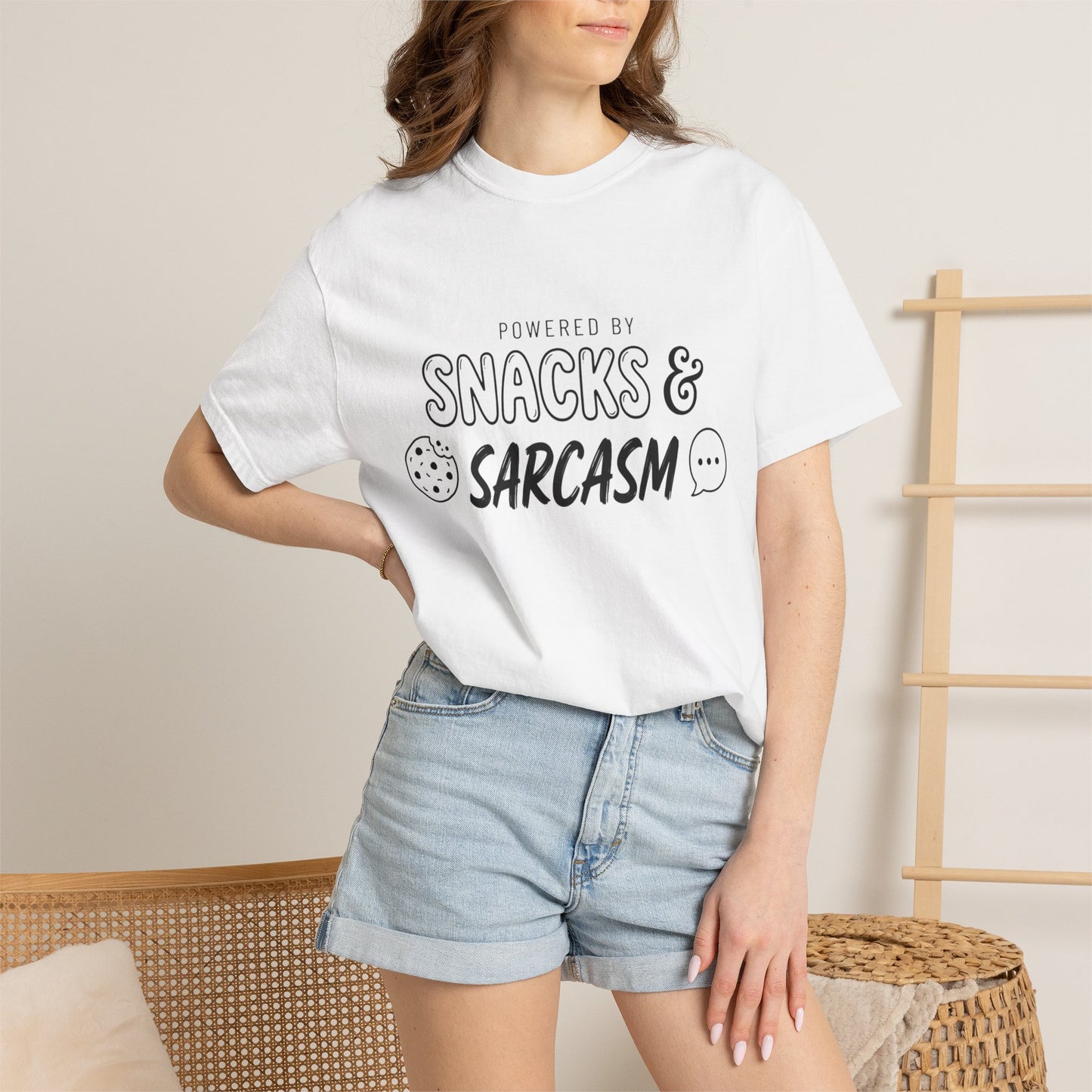 Funny "Snacks and Sarcasm" T-Shirt