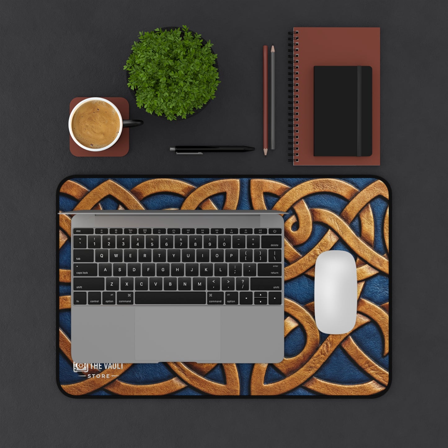 Embossed Leather Celtic Knot Desk Mat