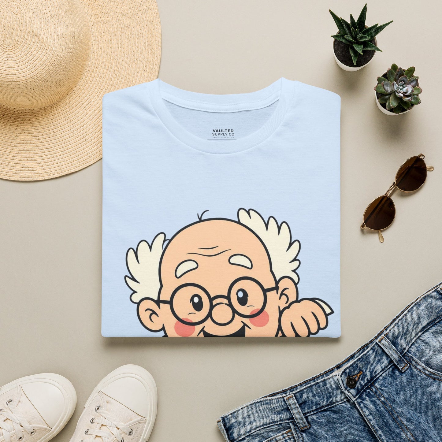Grandpa Peeking T-Shirt — "I'm with LaLa" Cute Retro Grandpa Graphic Tee