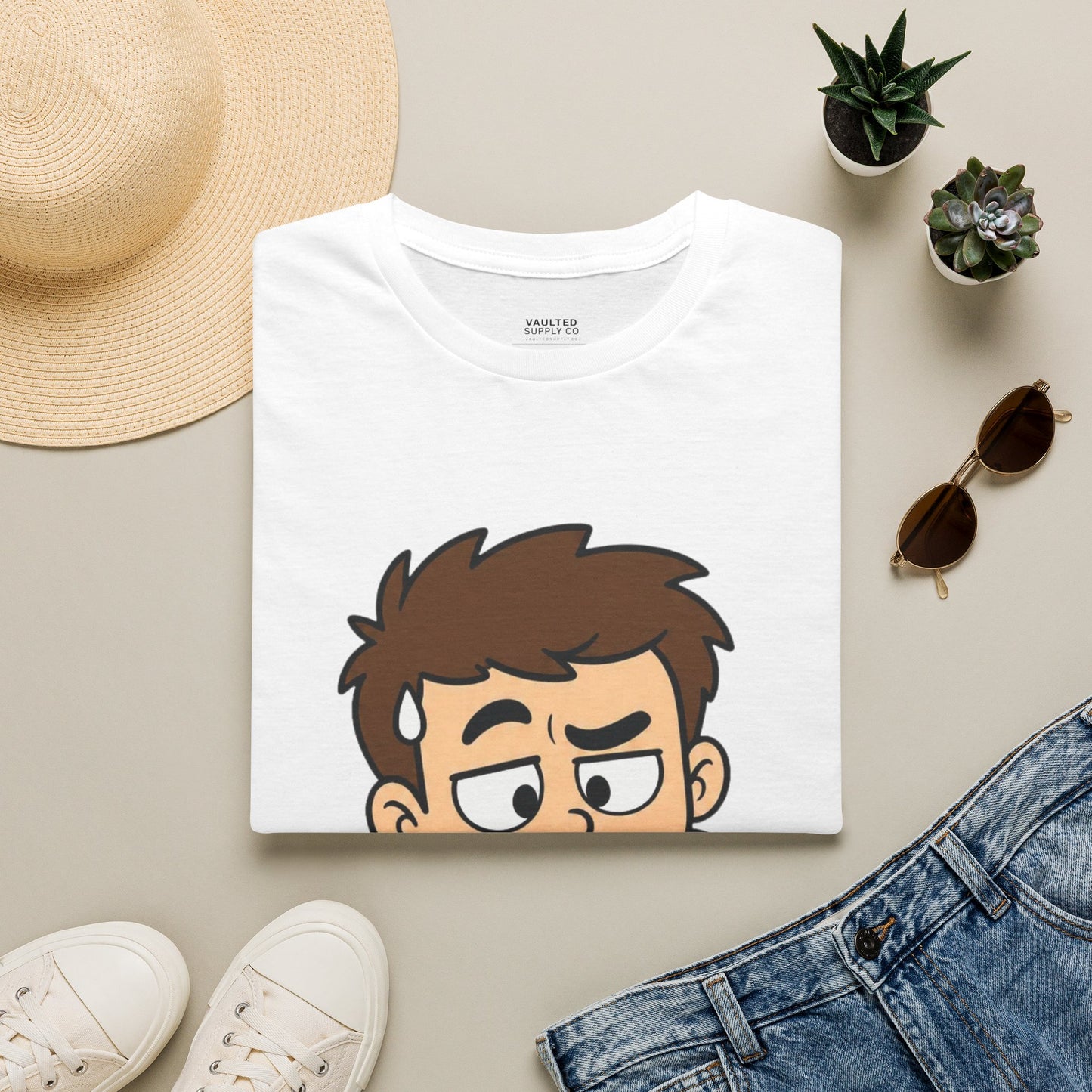 Funny "I'm With the Shopaholic" T-Shirt — Cute Peekaboo Cartoon Tee