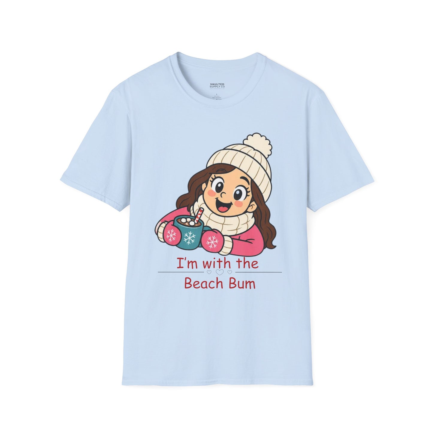 Cute Winter Girl T-Shirt — "I'm with the Beach Bum" Graphic Tee