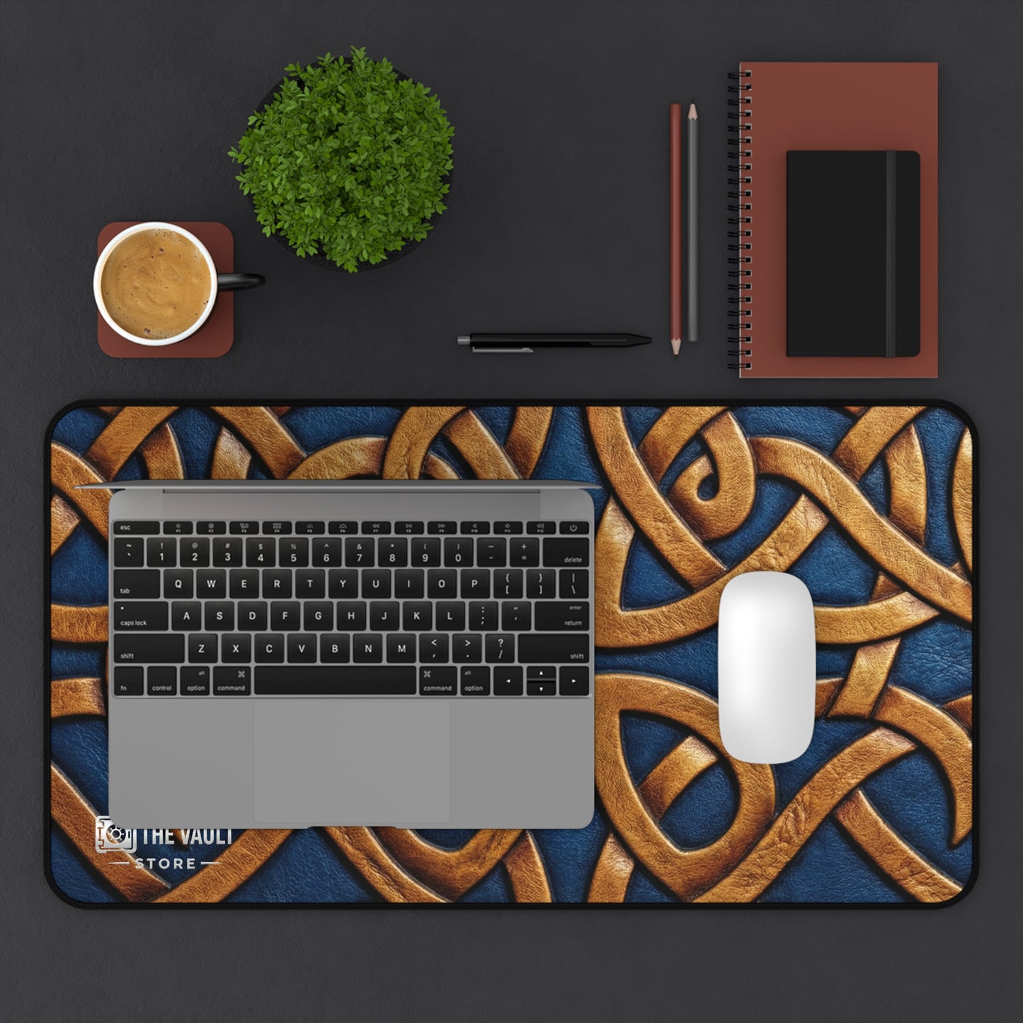 Embossed Leather Celtic Knot Desk Mat