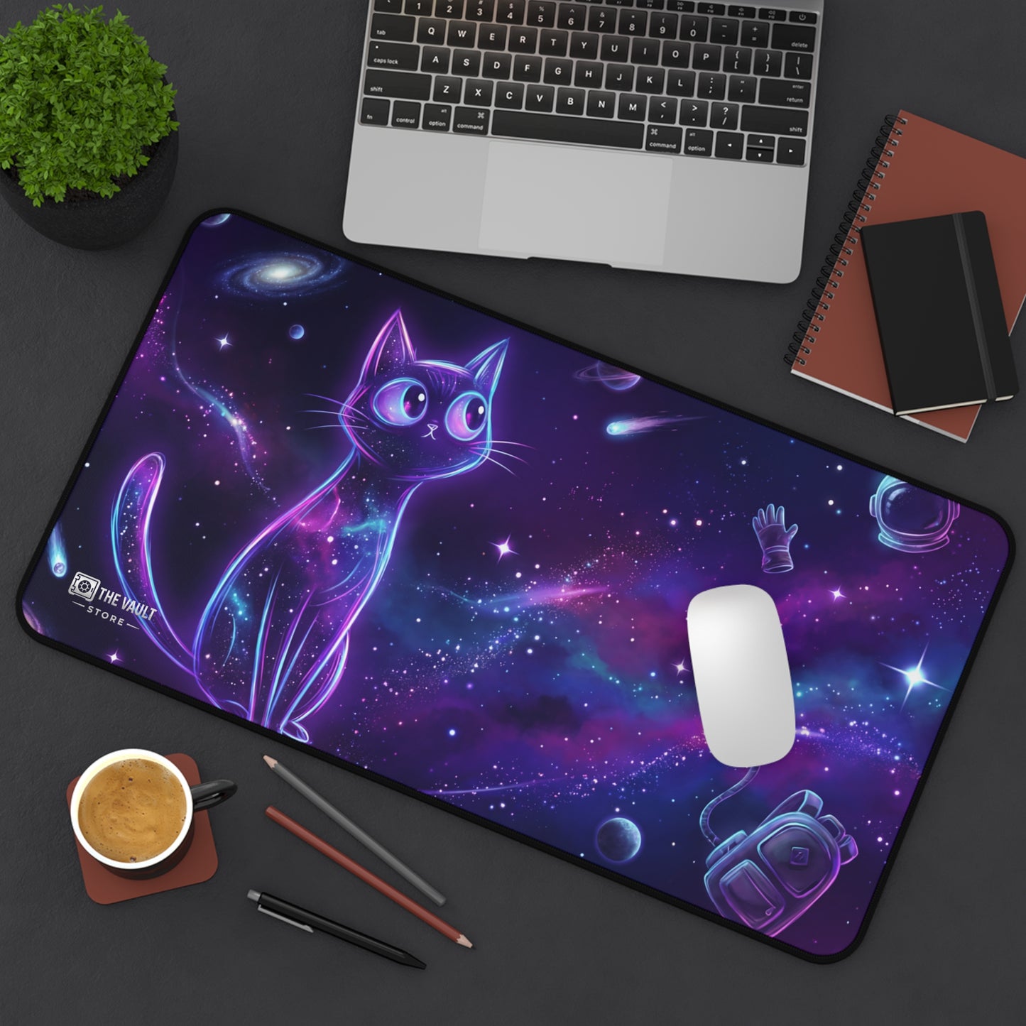 Midnight Cat Dreams Desk Mat