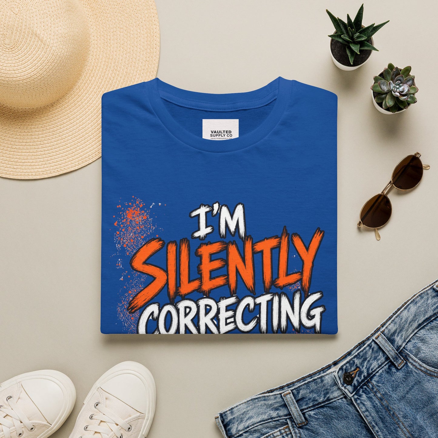 Grammar Humor T-Shirt — "I'm Silently Correcting Your Grammar"