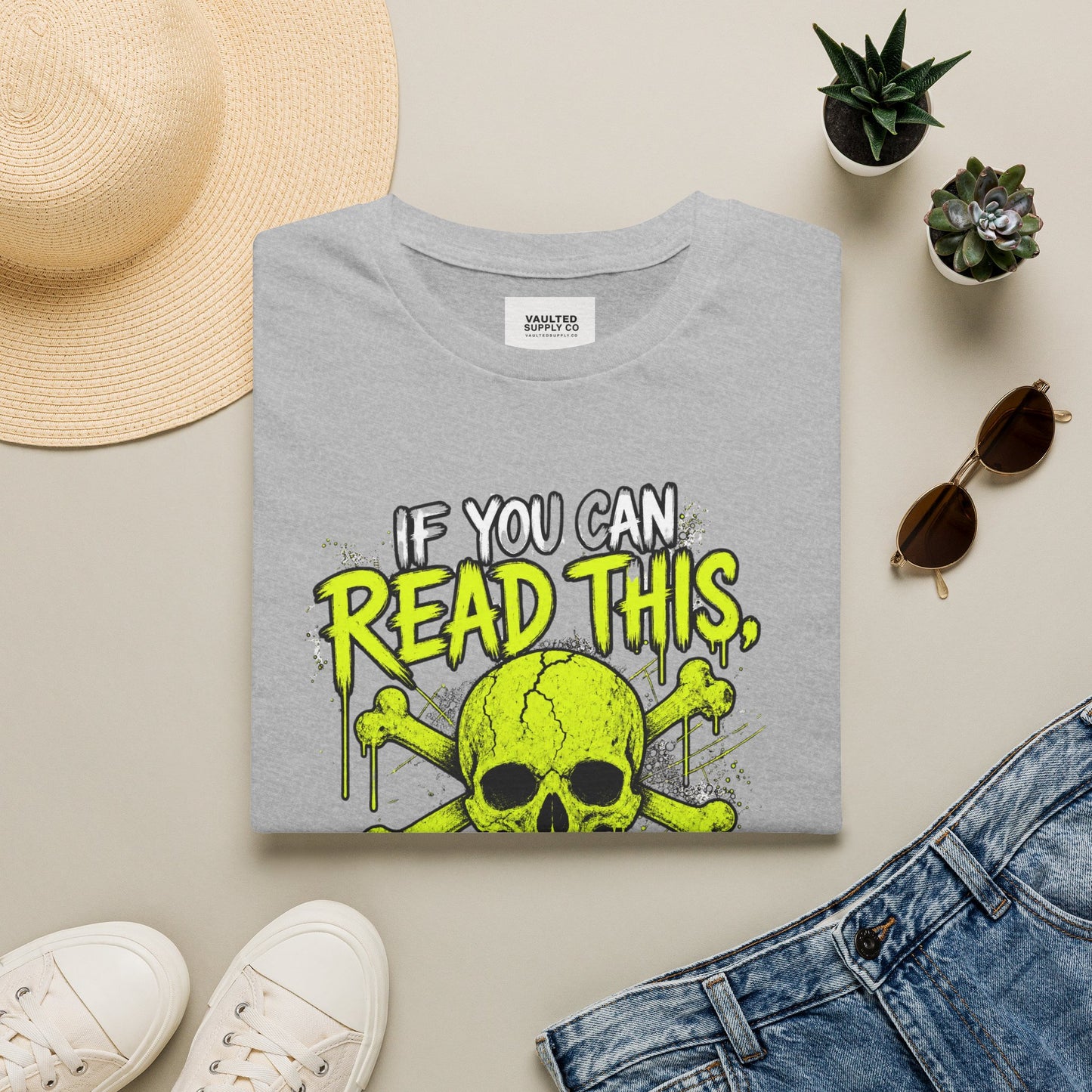 Skull 'If You Can Read This You're Too Close' T-Shirt