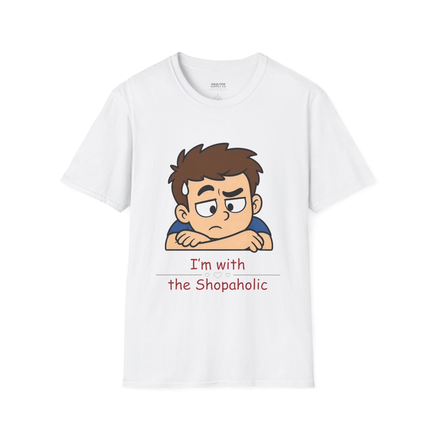 Funny "I'm With the Shopaholic" T-Shirt — Cute Peekaboo Cartoon Tee