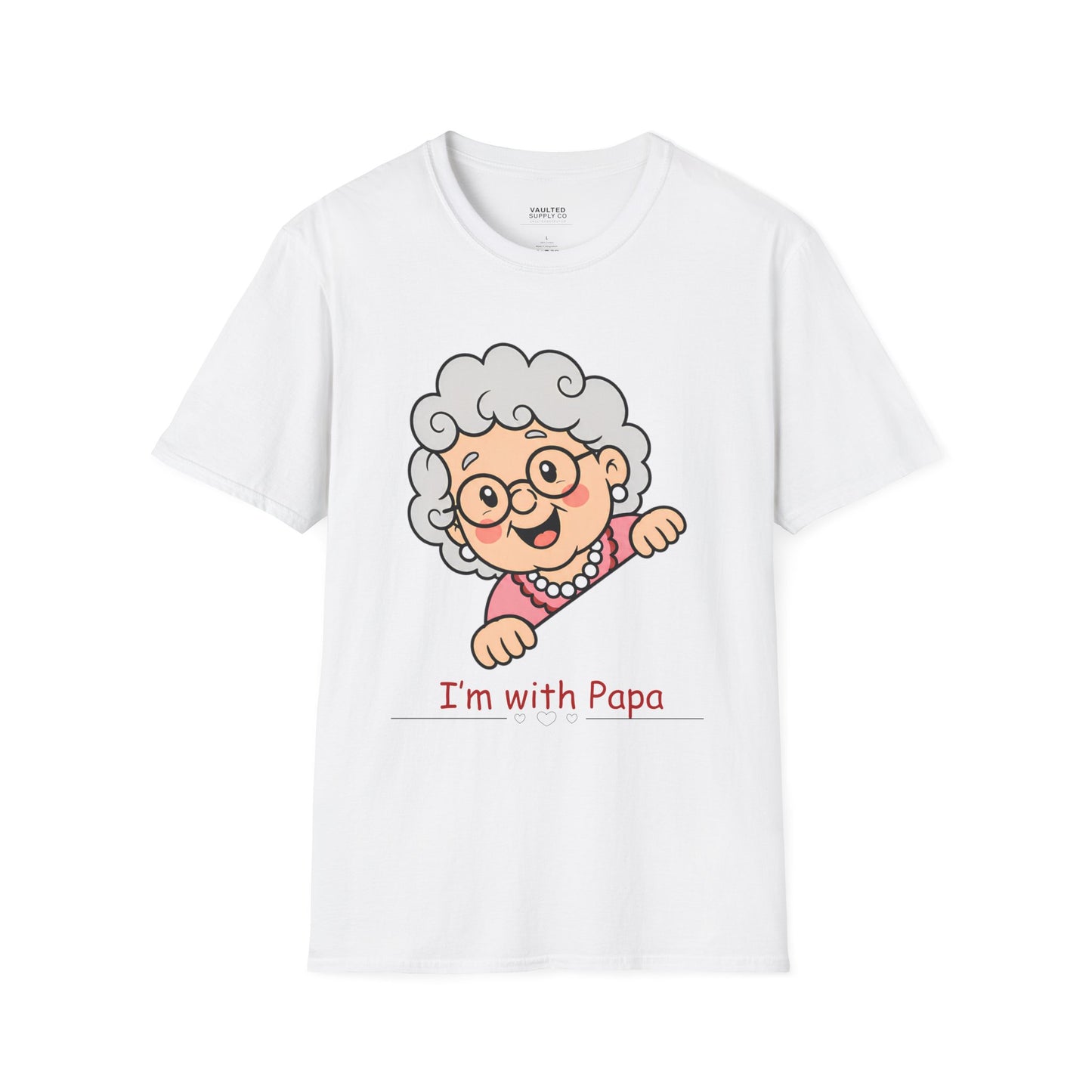 Grandma Cartoon T-Shirt — "I'm with Papa" Cute Family Tee